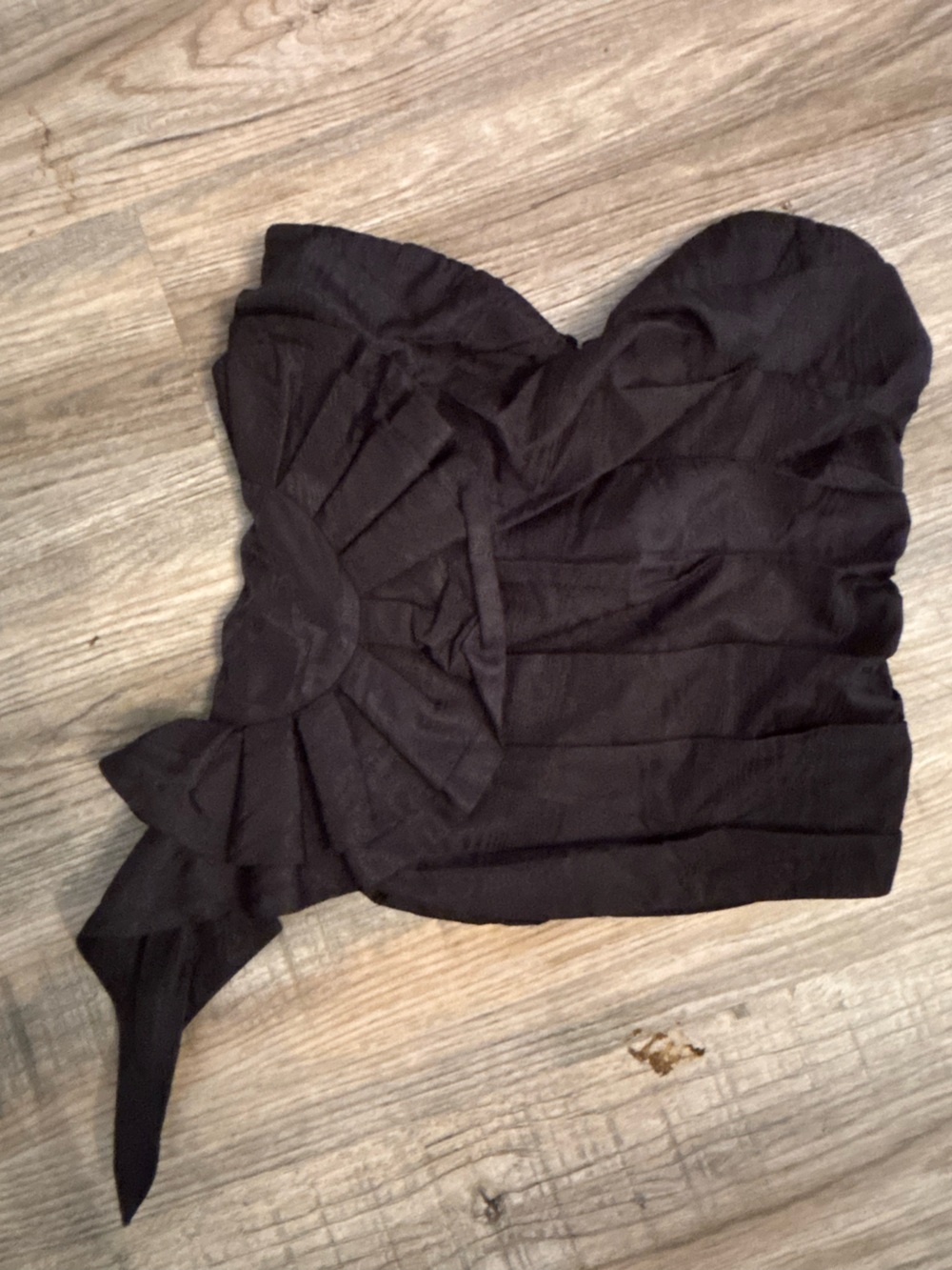 Express Black Strapless Ruffle Bustier Camisole